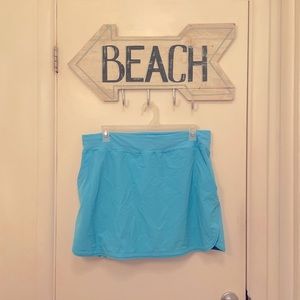 Land’s End size 18 aqua blue swim skirt with shorts (skort)